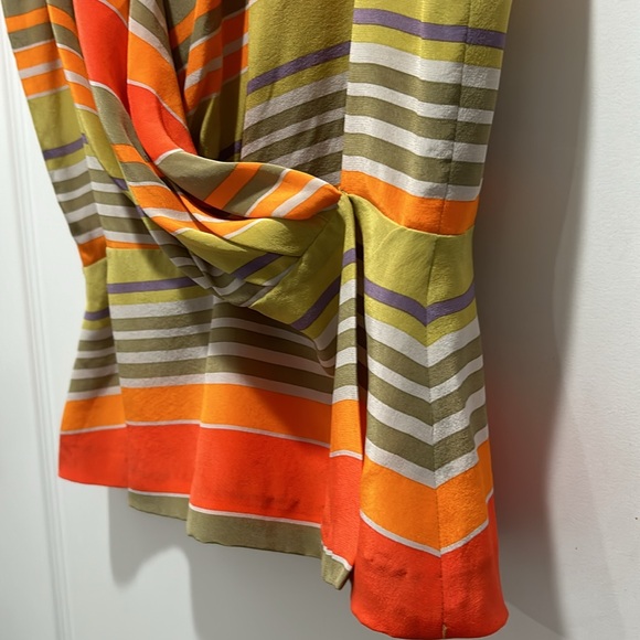 100% Silk Evan Picone size 12 Wrap Peplum Blouse - Picture 5 of 9